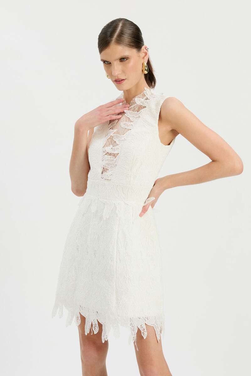 SILAS HOURGLASS MINI DRESS in colour Orchid White