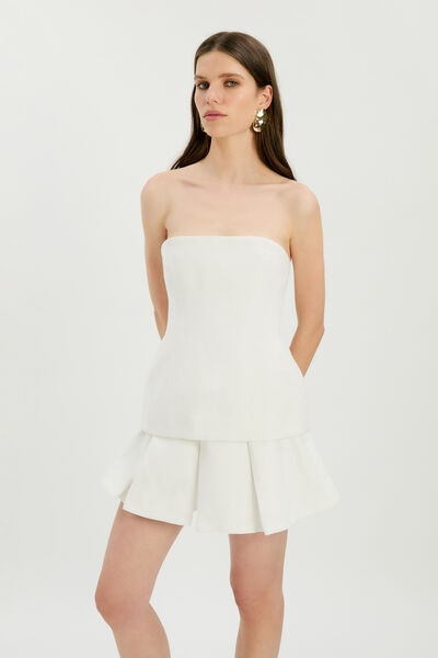 Helenia Linen Strapless Top