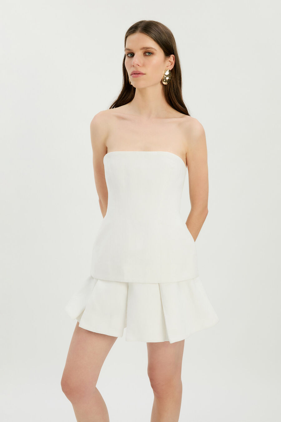 Helenia Linen Strapless Top