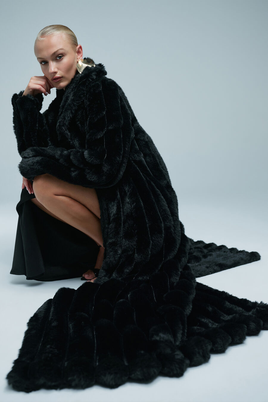 Marta Faux Fur Longline Coat