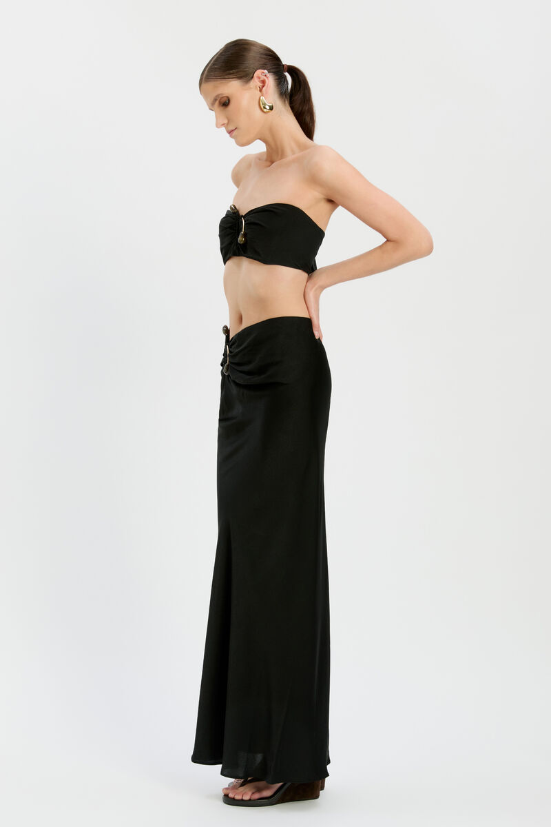 DYLAN SATIN BANDEAU TOP in colour Black