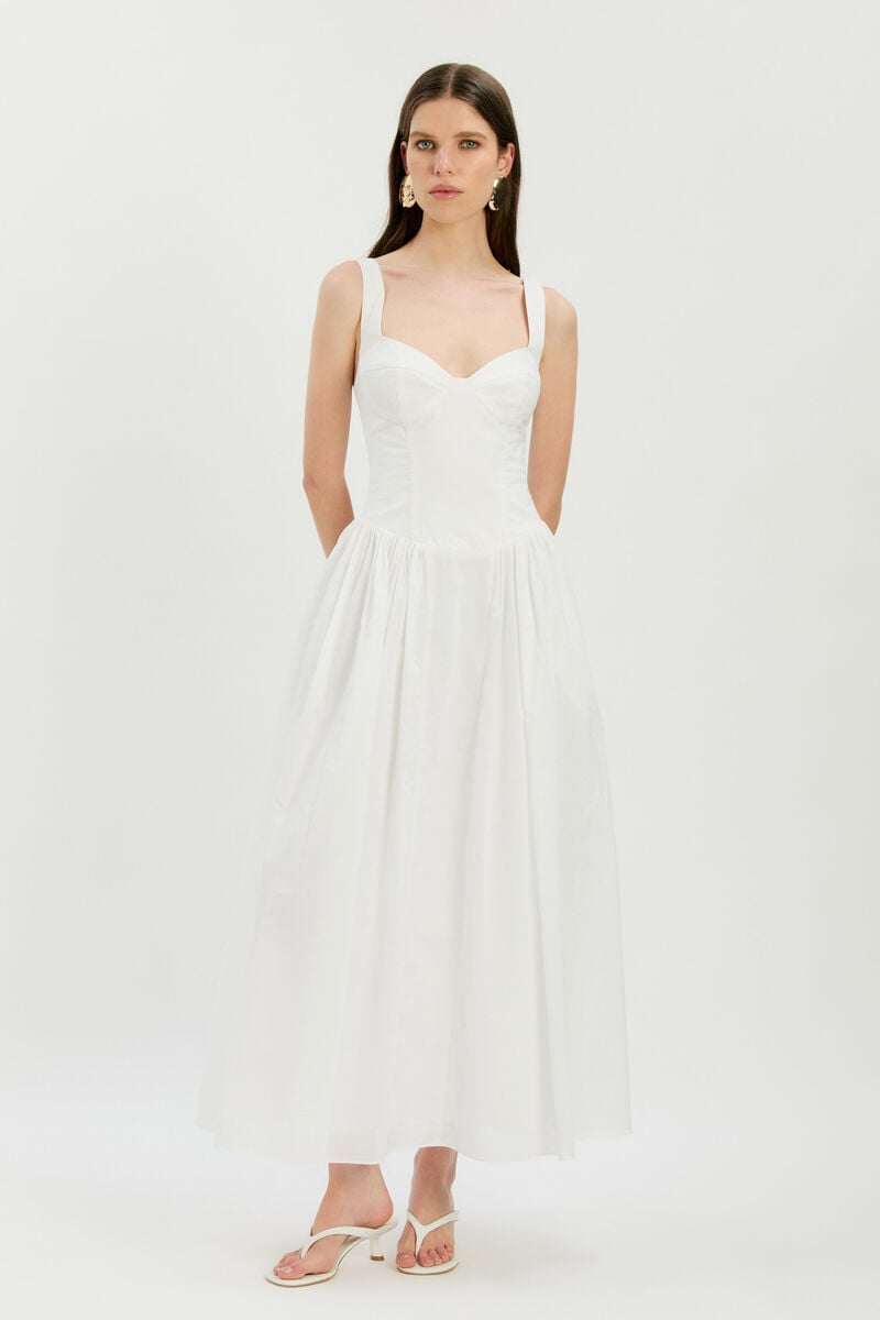 THEODORA COTTON MAXI DRESS in colour Orchid White