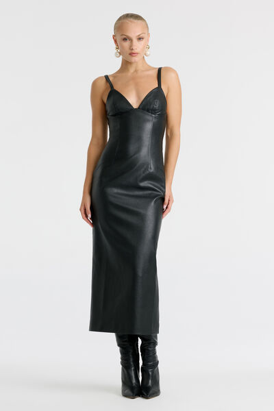Estine Vegan Leather Dress