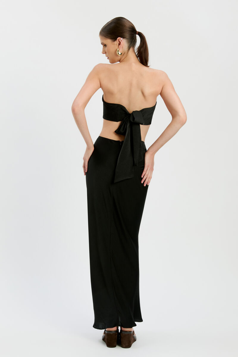 DYLAN SATIN BANDEAU TOP in colour Black