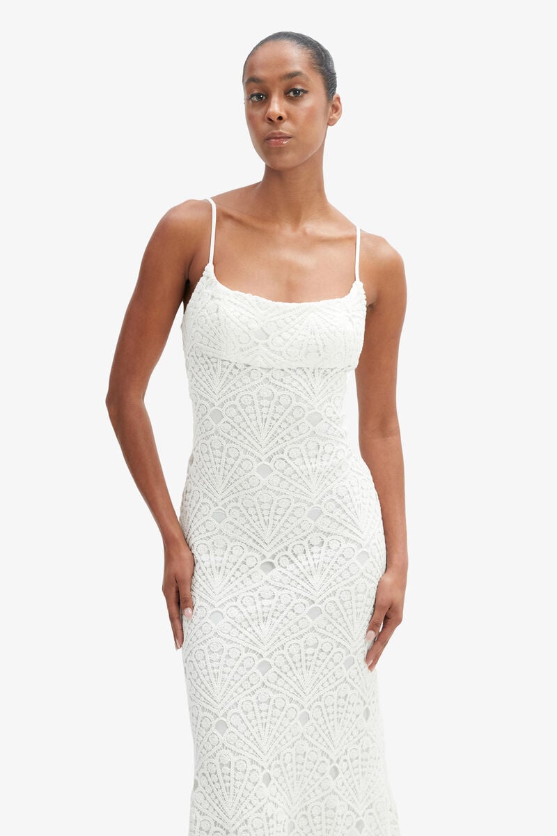 ADONI CROCHET MIDI DRESS in colour ORCHID WHT