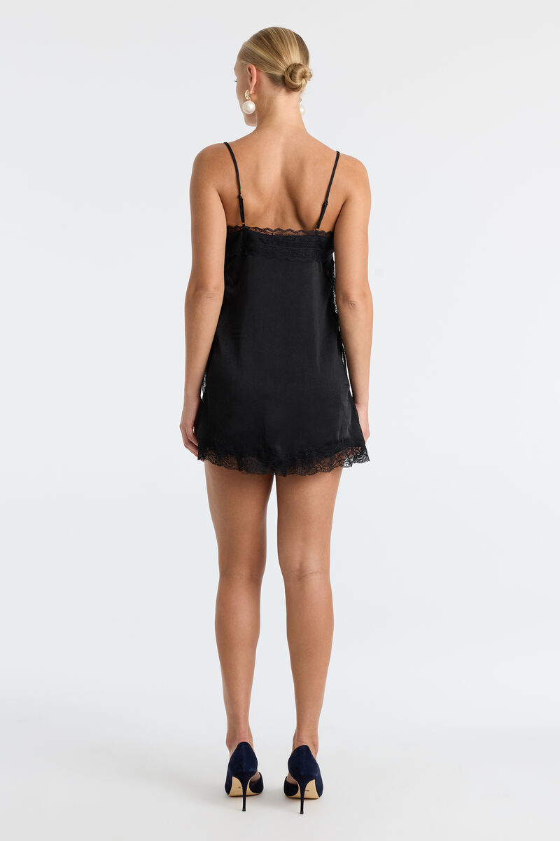 CELINA LONG LINE CAMI in colour Black