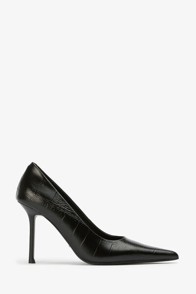 NIKI BLACK CROC HEELS