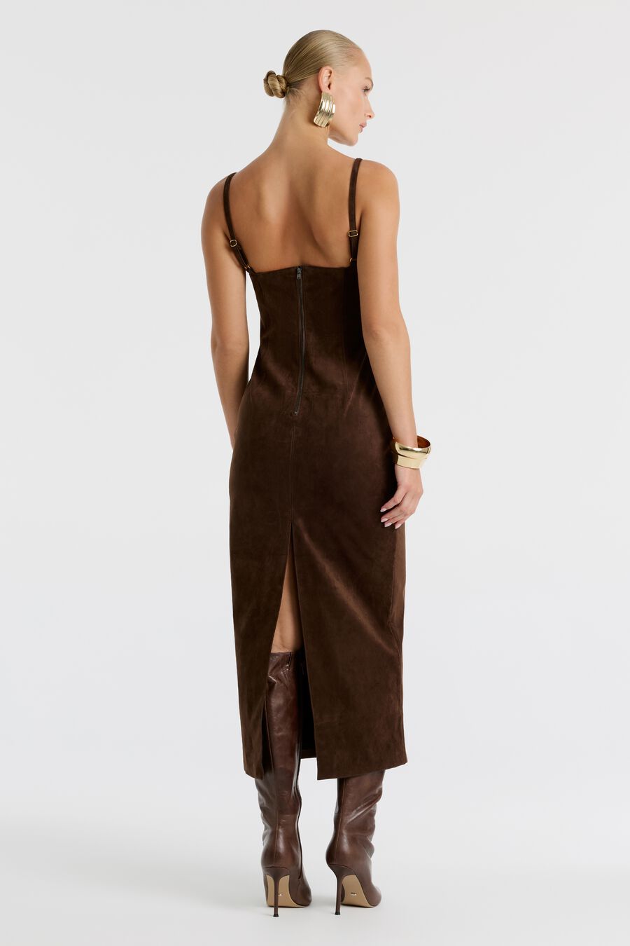 Estine Vegan Suede Midi Dress