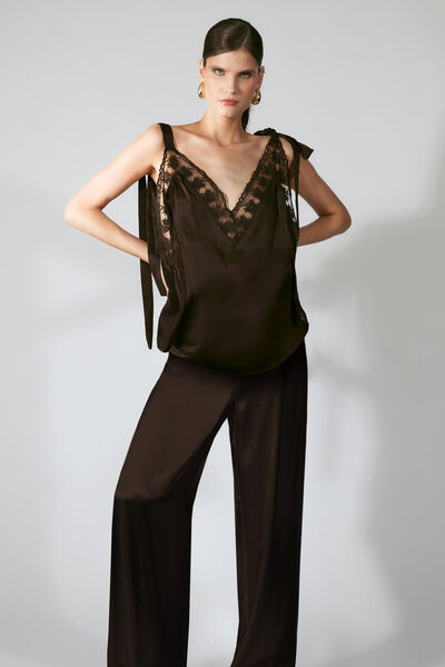 Devin Mid Rise Satin Pant
