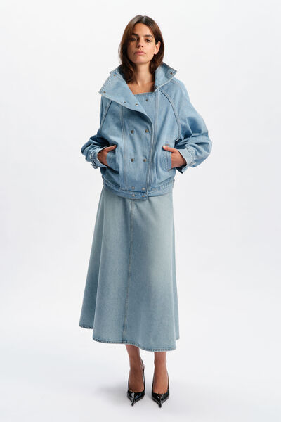 030 Denim Funnel Neck Jacket