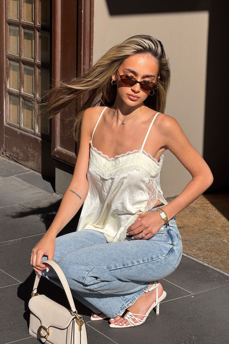 CELINA LONG LINE CAMI in colour Ivory