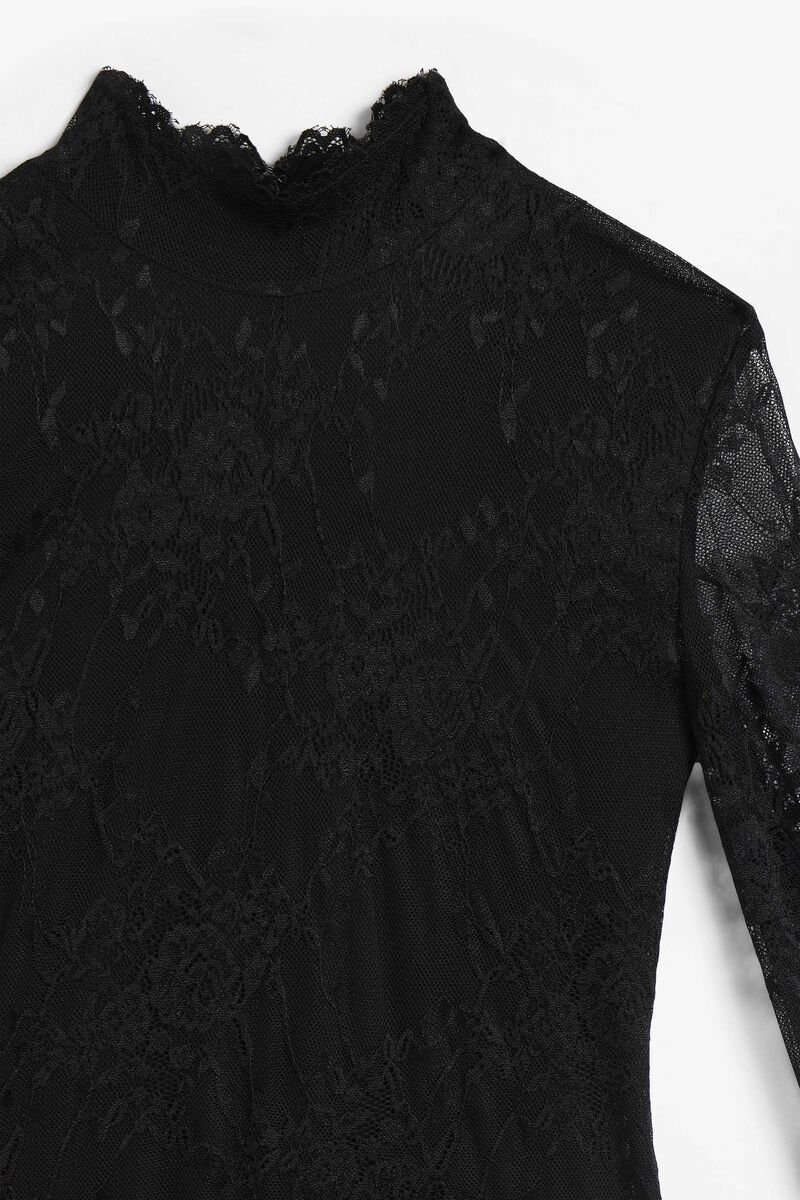 AUREL STRETCH LACE BODYSUIT in colour Black